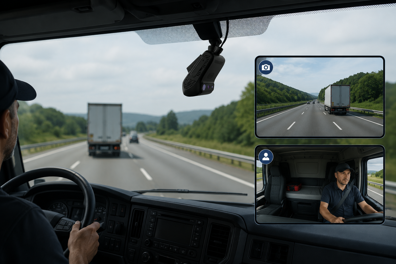 Dash Cam de hasta 2 canales para flotas pequeñas y medianas